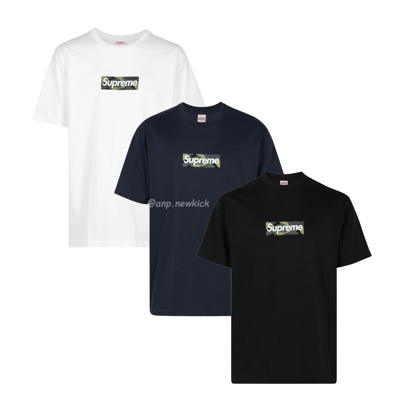 Supreme Box Logo Cotton White Navy Blackt Shirt (1) - newkick.vip